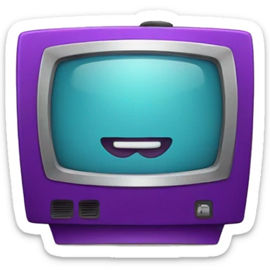 Gato con correa morada viendo tv sticker