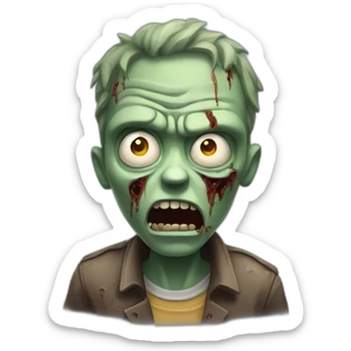 Shocked zombie sticker