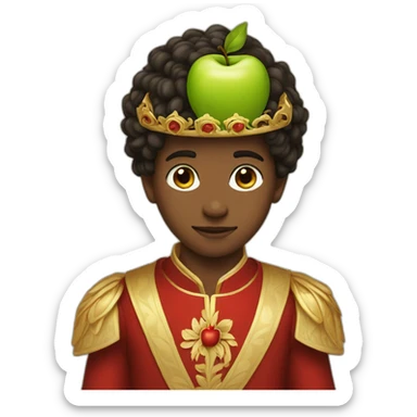 young prince with an apple on his head sticker