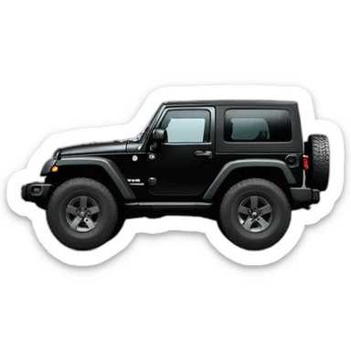 Jeep wrangler black jk with big tyres  sticker