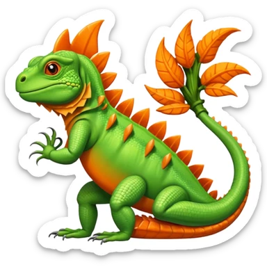 Patas de iguana naranja sticker