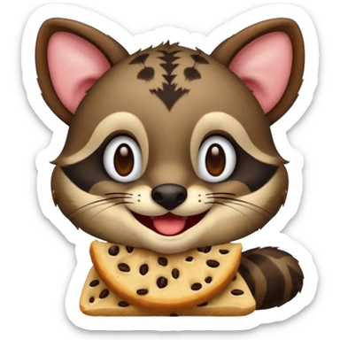 civet emoji with enjoying food sticker