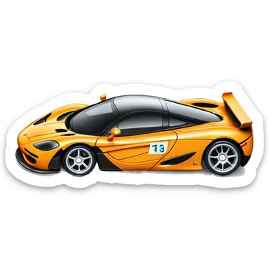McLaren F1 car crossing the finish line sticker