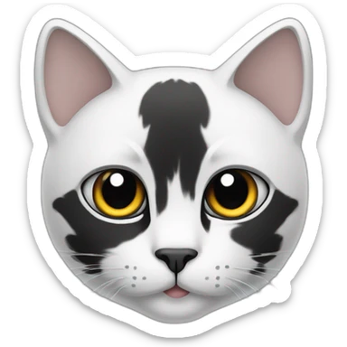 cat-black 90 percent and white 10 percent sticker