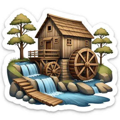 Moulin a eau sticker
