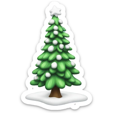 Snowy Christmas tree sticker