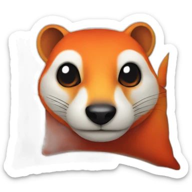 mongoose red white orange on a pillow sticker