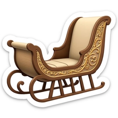 beige winter sleigh sticker