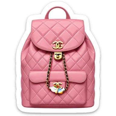 chanel pink backpack gold hardware sticker