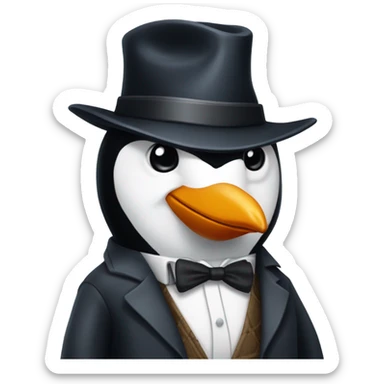 Gangster penguin with Tommy gun  sticker