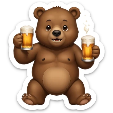 ours qui boit de la bière, saoul sticker