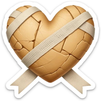 beige heart tied with a bandage sticker