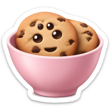 Cookies in a soft pink bowl sticker