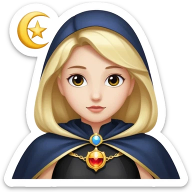 Eclipse Princess – shadow cape + lunar pin sticker