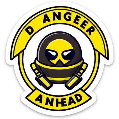 A sign that says danger, fun ahead sticker