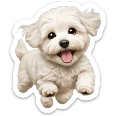 Flying maltipoo sticker