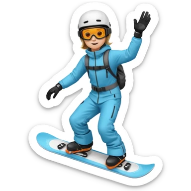 Snowboarder hold full body sticker