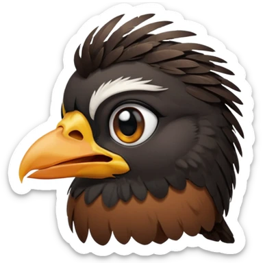 A crying common myna bird cute emoji sticker