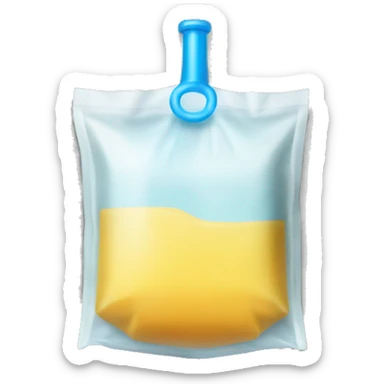 Iv plastic bag containing liquid sticker
