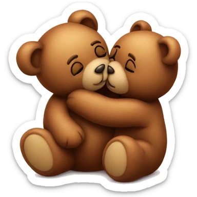 teddy bear kissing another teddy bear sticker
