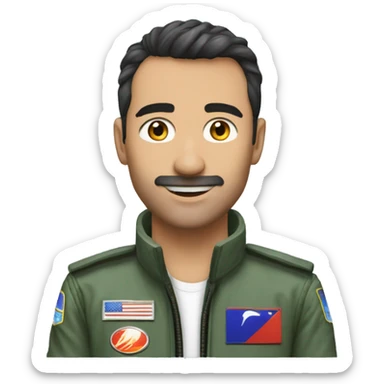 Hilal bıyıklı F16 Pilotu sticker