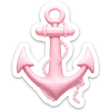 Pastel Pink Anchor "A pastel pink anchor with glowing edges, shimmering details, and tiny bubbles and sparkles surrounding it." sticker