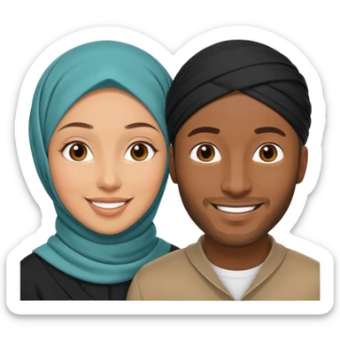 Mixed hijabi wife black husband sticker