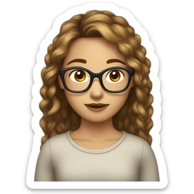 Fille a lunettes cheveux châtain sticker