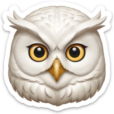 white olw, tilt head sticker