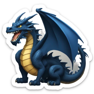 Big black Dragon with smaller Dark Blue Dragon and Little Golden Dragon in the middle sticker