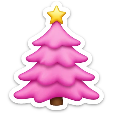 Pink Christmas tree sticker