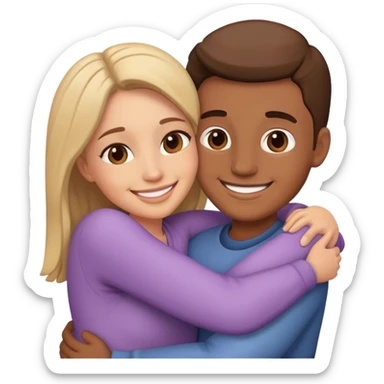 couple hugg each other sticker