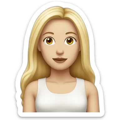 White women with Brown eyes a blond Long straigt hair sticker