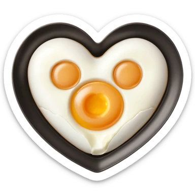 heart made out of an cooked egg (no shell) sticker