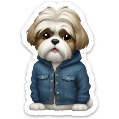 Shitzu with jacket sticker