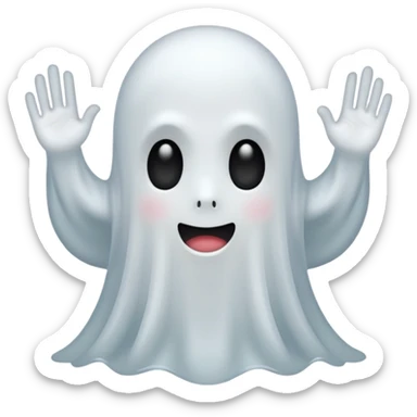 A ghost saying 67 sticker