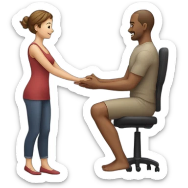 Woman stroking heading a man sticker