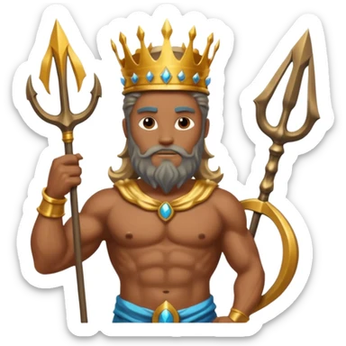 An emoji of the Greek god Poseidon sticker