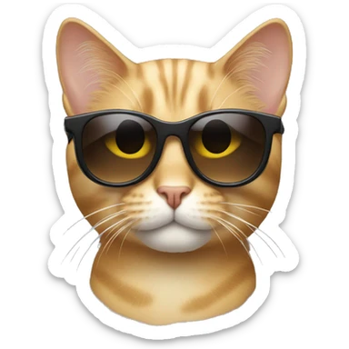Cat with sunglasses sticker