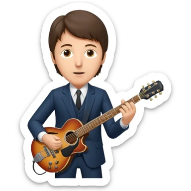 Paul McCartney playing guitar suit sticker