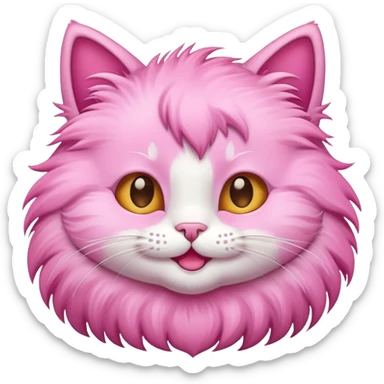 pink cartoon cat sticker