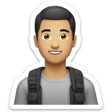 Young phillipino guy with black buzz cut sticker