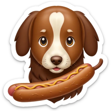 Perro salchicha de pelo largo cachorro color chocolate con color miel sticker