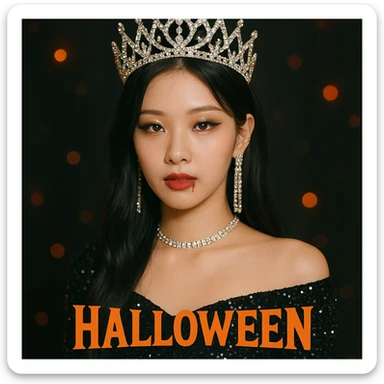 halloween kpop idol crown, sparkly and trendy sticker
