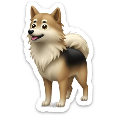 Spitz loup à poile beige et noir mélangé  sticker