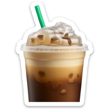 Starbuck ice coffee with ice cubes sticker