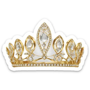 1920 style tiara diamonds gold art eco sticker