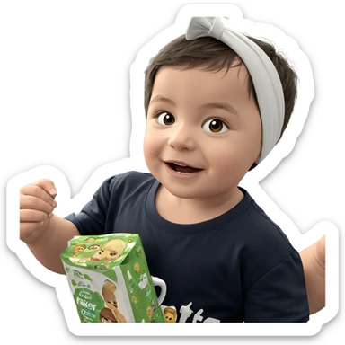 child in a realistic setting sticker