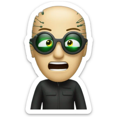 the matrix debugging maniac going crazy finding bugs sticker