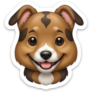 brindle dog smiling  sticker